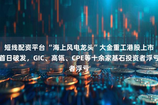 短线配资平台 “海上风电龙头”大金重工港股上市首日破发，GIC、高瓴、CPE等十余家基石投资者浮亏
